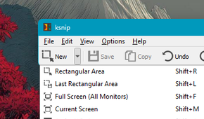 Different KSnip snapping modes.