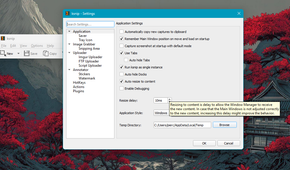 KSnip settings panel.