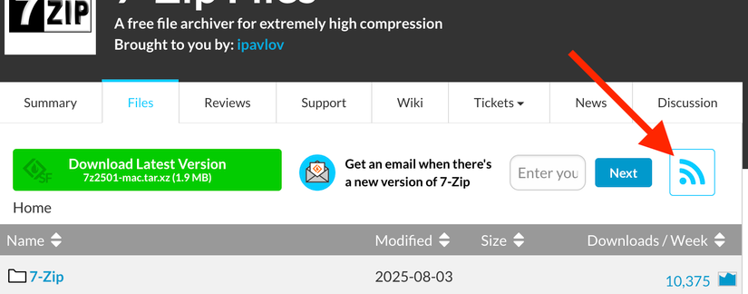 Botão RSS em um projeto de fonte de fonte