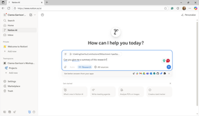 A screenshot of Notion AI.