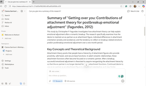 A screenshot of a summary of a research study using Notion AI.