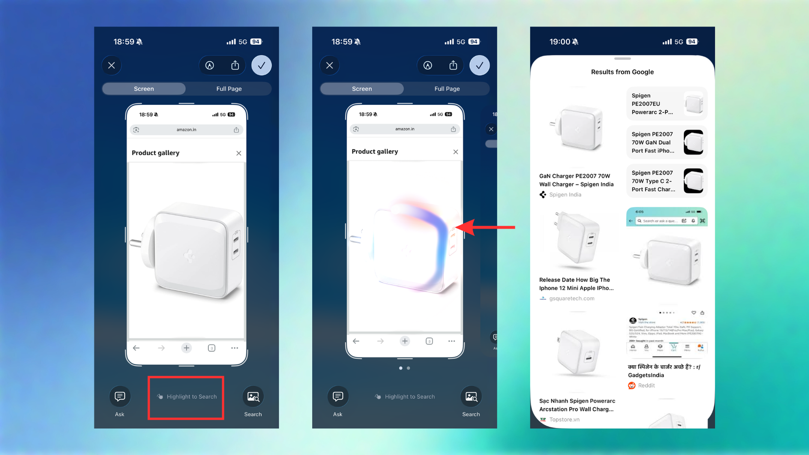 Screenshot of the Highlight to Search feature in action on iOS 26.