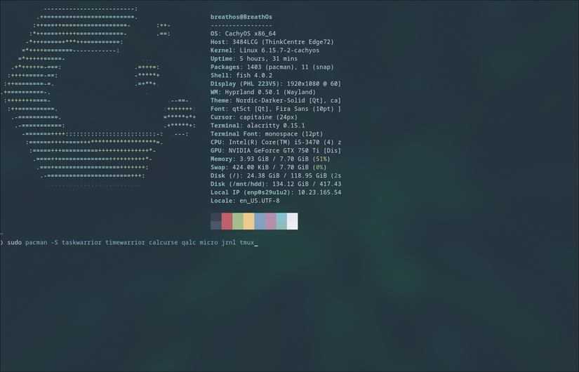 Installation of TUI productivity applications on Catchyos.