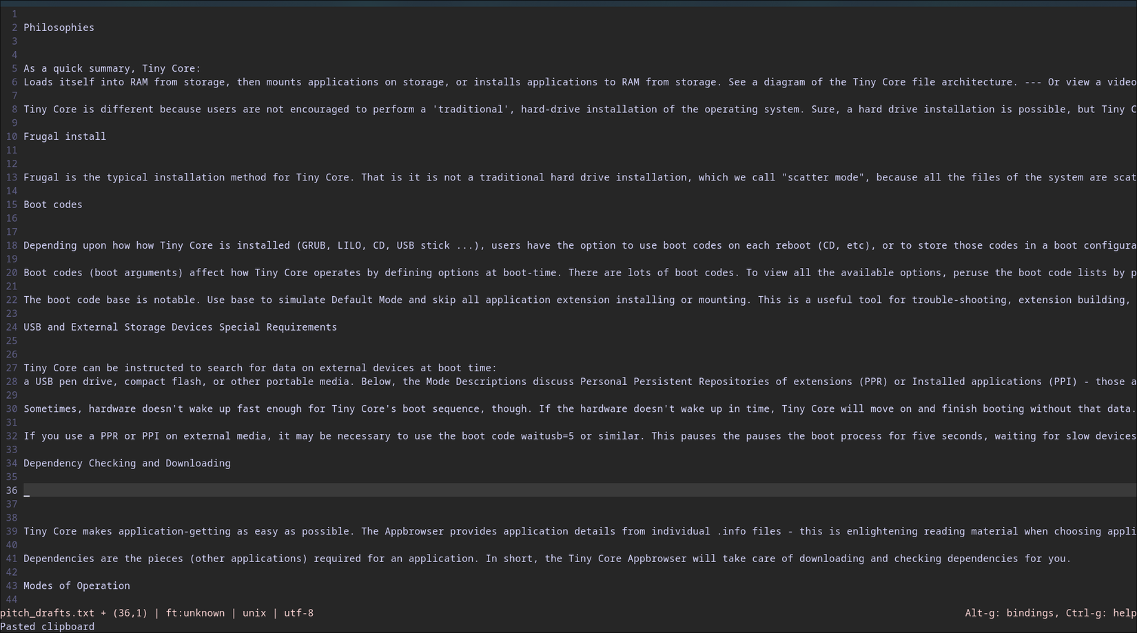 Micro Text Editor in the terminal.