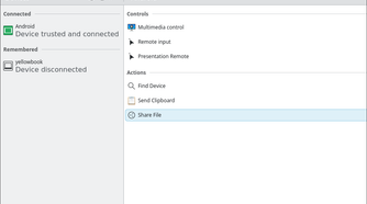 Sending a file to a phone with KDE Connect Linux.
