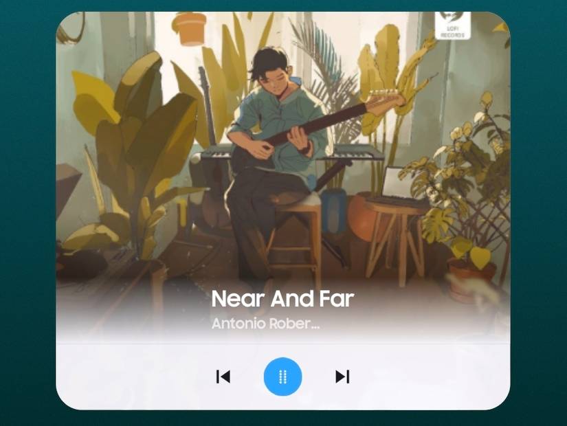 Compact music widget from OneUI Widgets by JustNewDesigns.