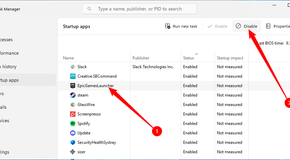 Select an app that has the Enabled status, then click the Disable button towards the upper-right corner of the window.