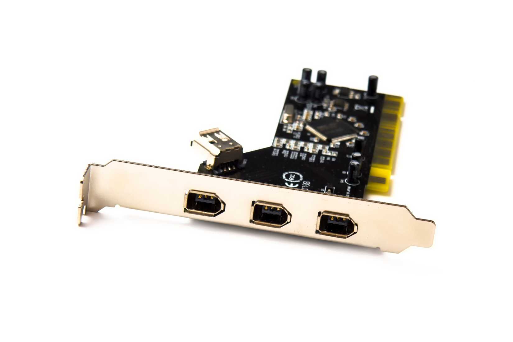 Firewire PC card isolated on white background.