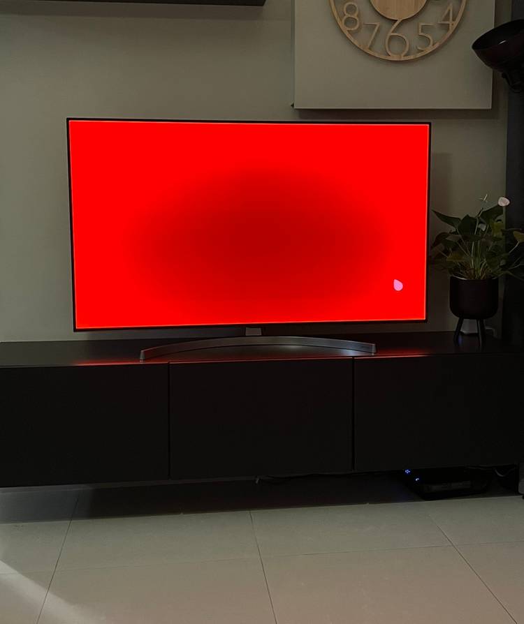 An OLED TV showing image retention.