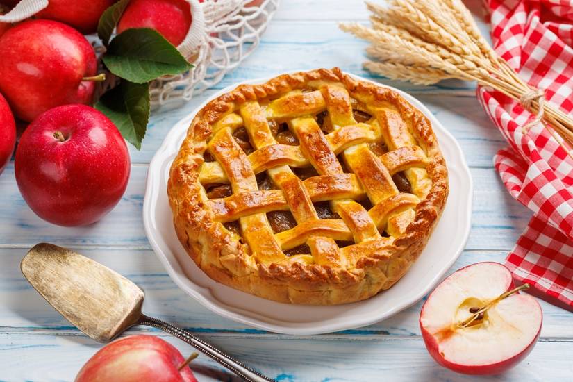 A traditional apple pie.