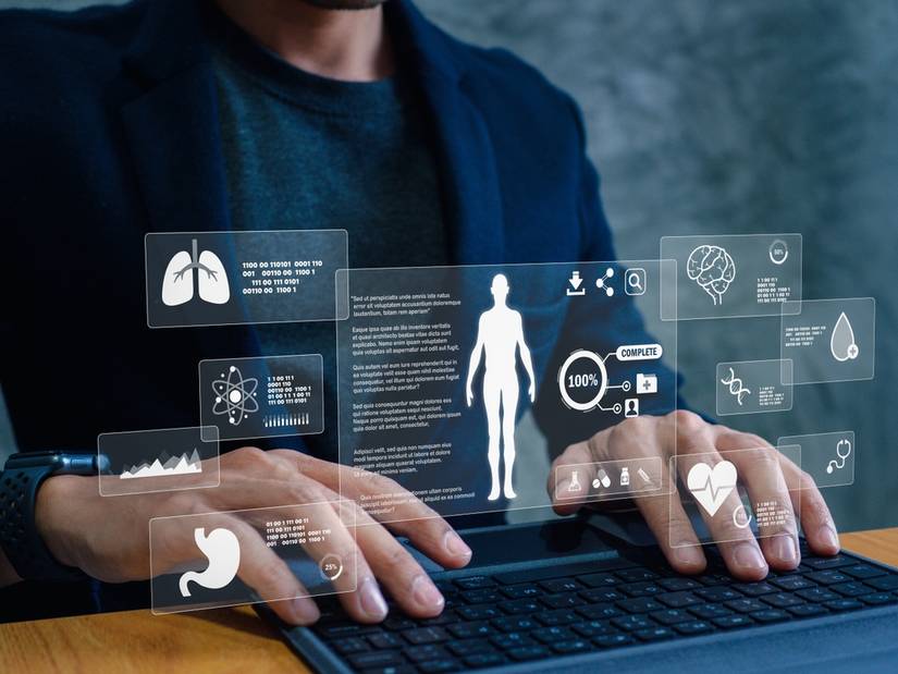 Health data displayed as a hologram.