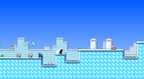 Supertux game running with tux chracter on screen