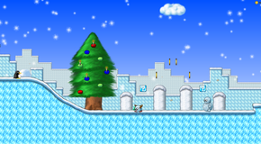 SuperTux game with Christmas level