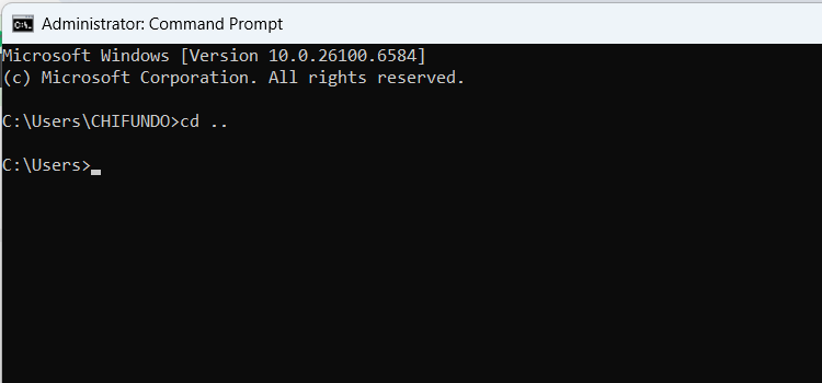 The CMD prompt on Windows
