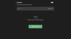The custom filters page of AdGuard not showing at custom filters