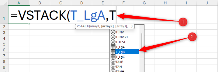 How to Use the VSTACK and HSTACK Functions in Microsoft Excel