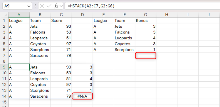 How to Use the VSTACK and HSTACK Functions in Microsoft Excel