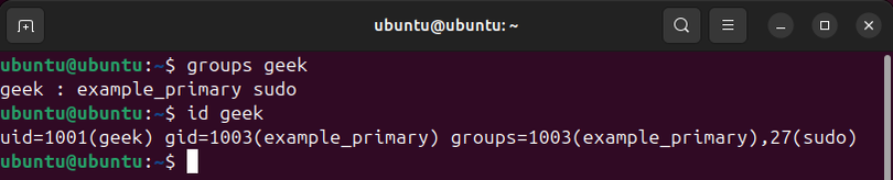 Os grupos Linux e comandos de ID que estão sendo usados ​​para visualizar grupos em que outro usuário está.