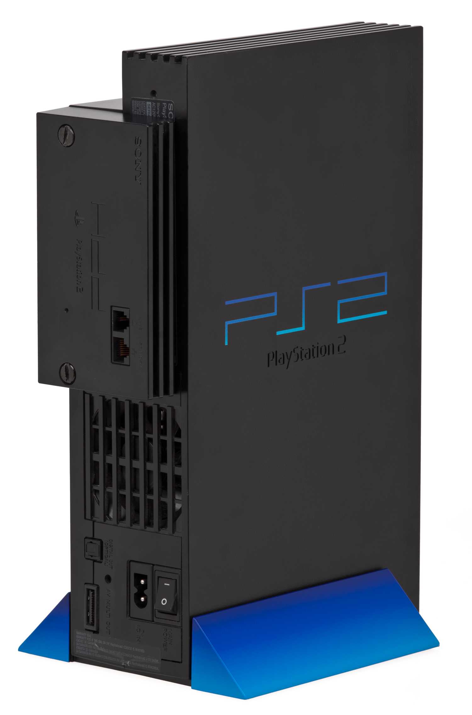 The original PS2 with the network and HDD adapter fitted.