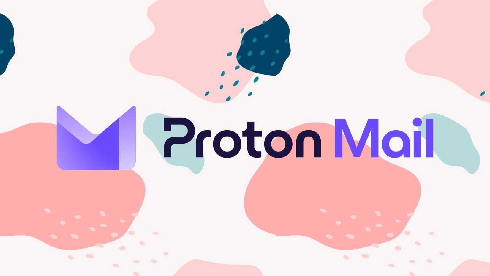 O logotipo do Proton Mail na frente de um padrão de cores mais claras