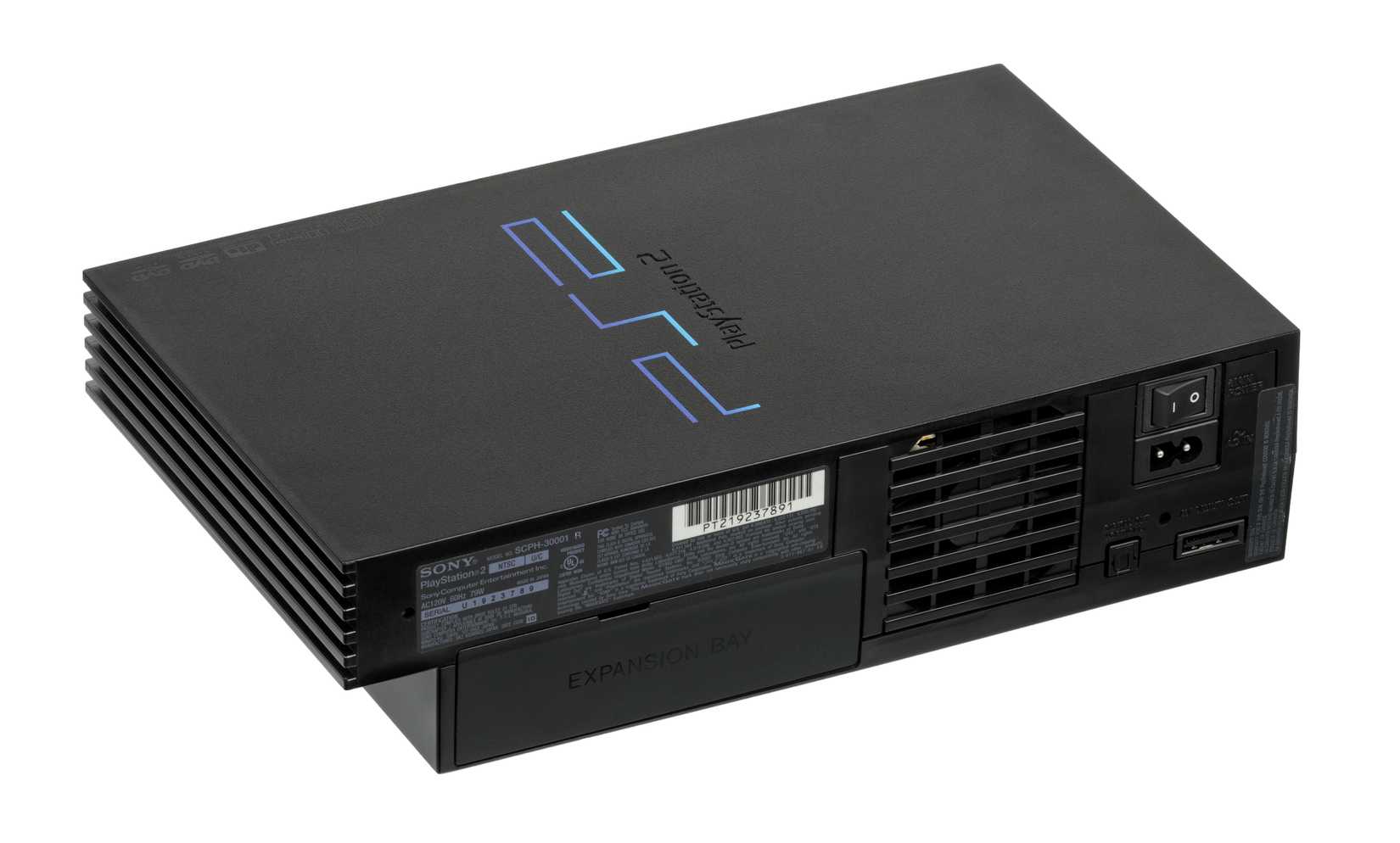 The PS2 expansion bay visble on the rear of the console.