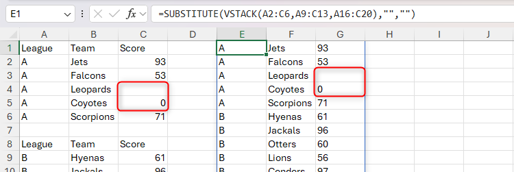 How to Use the VSTACK and HSTACK Functions in Microsoft Excel