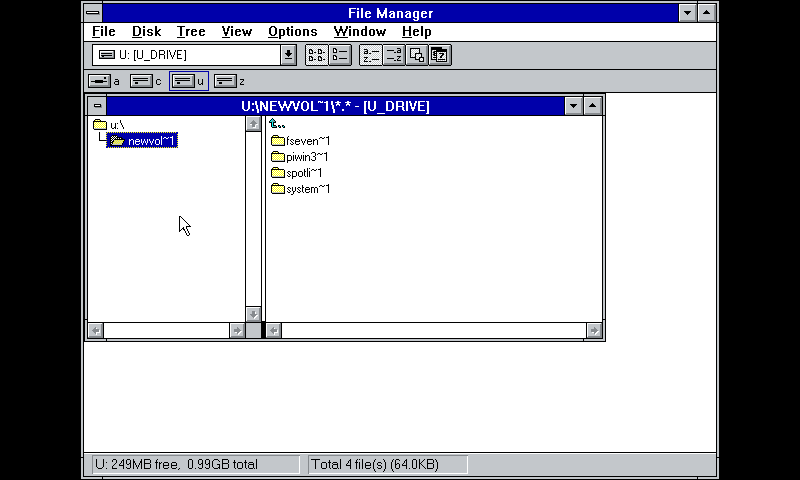 The Windows 3.11 File Manager