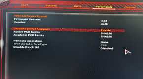 TPM Enabled in UEFI BIOS of GIGABYTE motherboard.