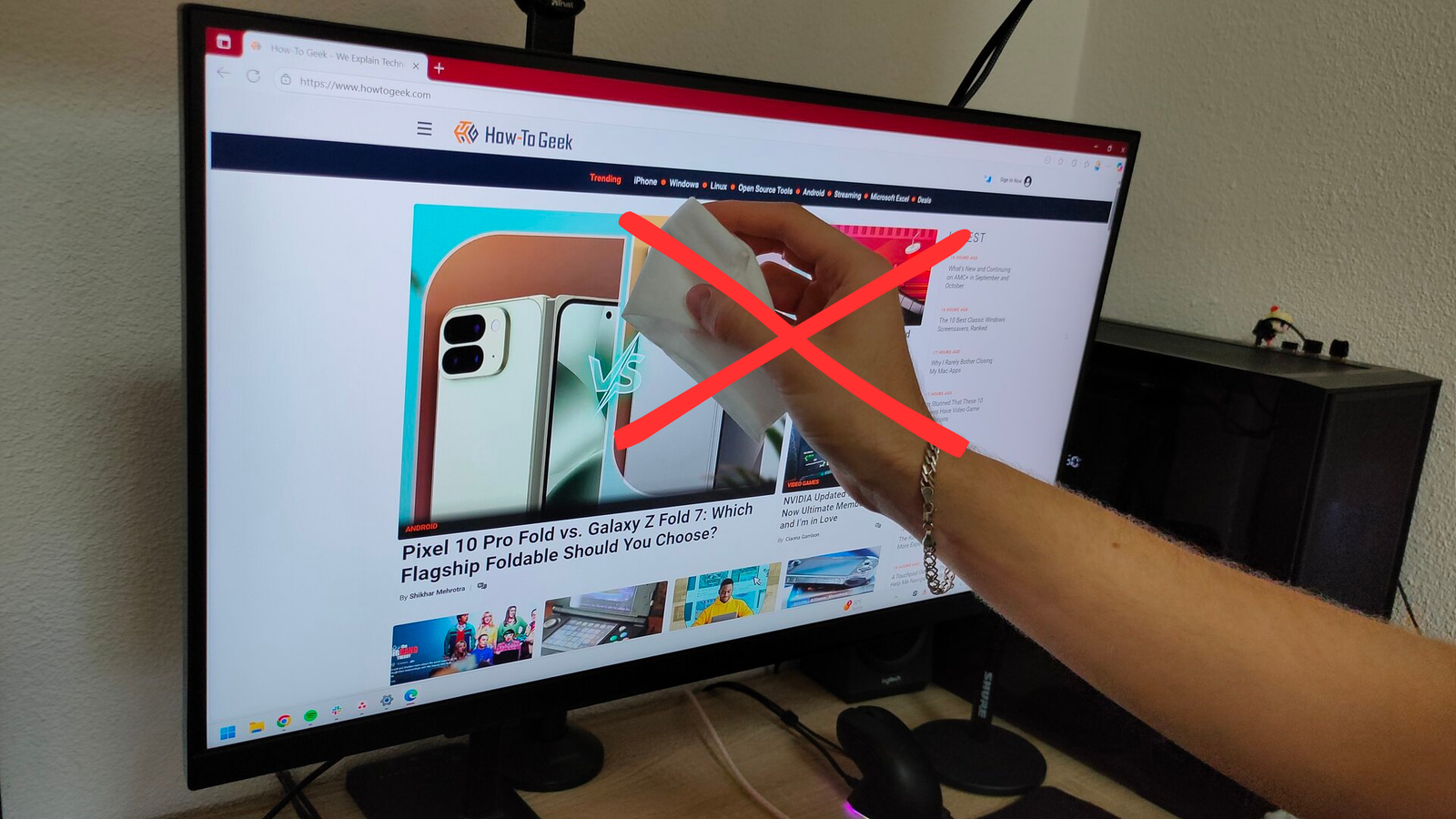 Wet Computer Monitor PSA: Don’t Use Alcohol Wipes on Your Monitor or Laptop