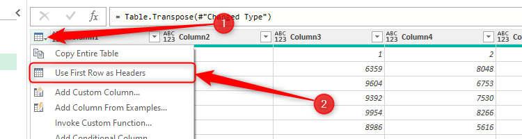 Use the first row as is the case in EXCEL Energy Editor.