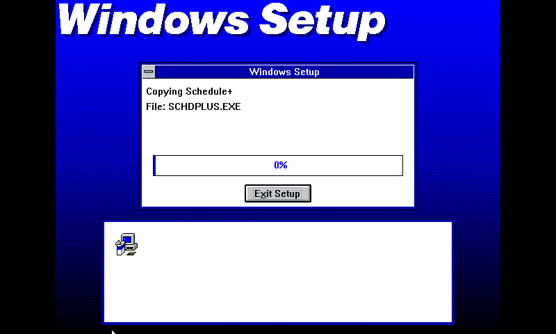 Windows 3.11 Setup under DOSBox.