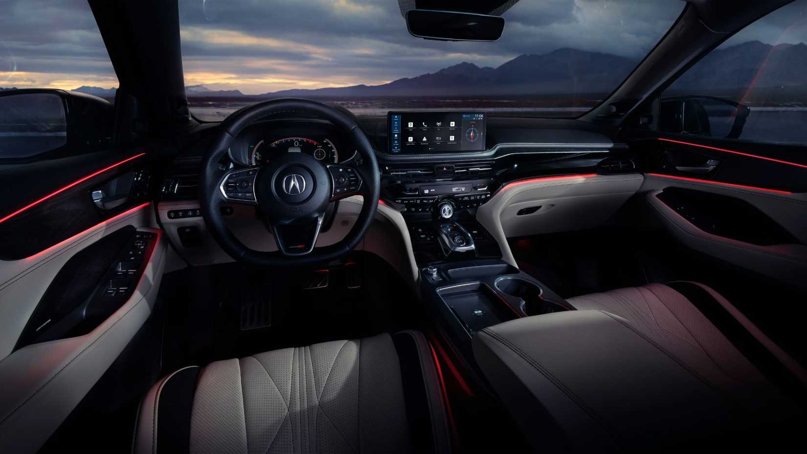 Shot inside the cabin of a 2025 Acura MDX Type S.