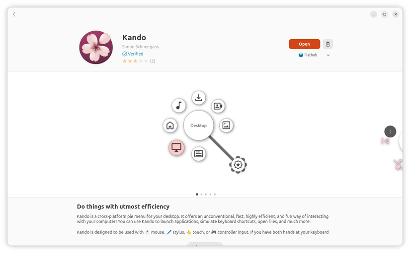 Kando Flatpak on GNOME Software.