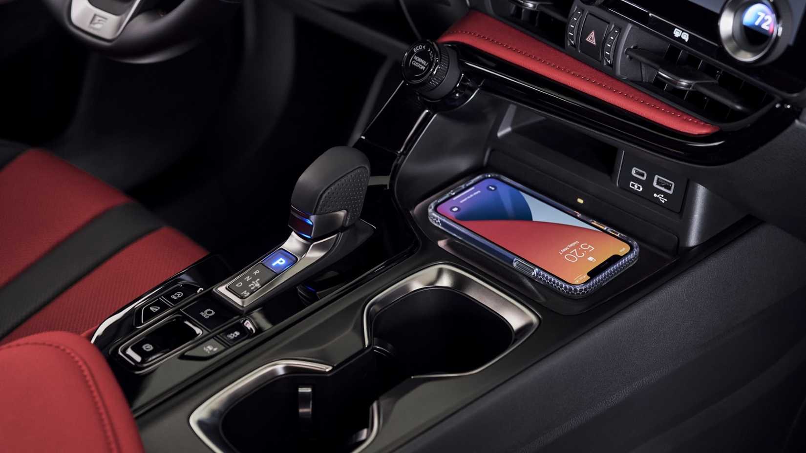 Shot of the wireless smartphone charger in a 2026 Lexus NX