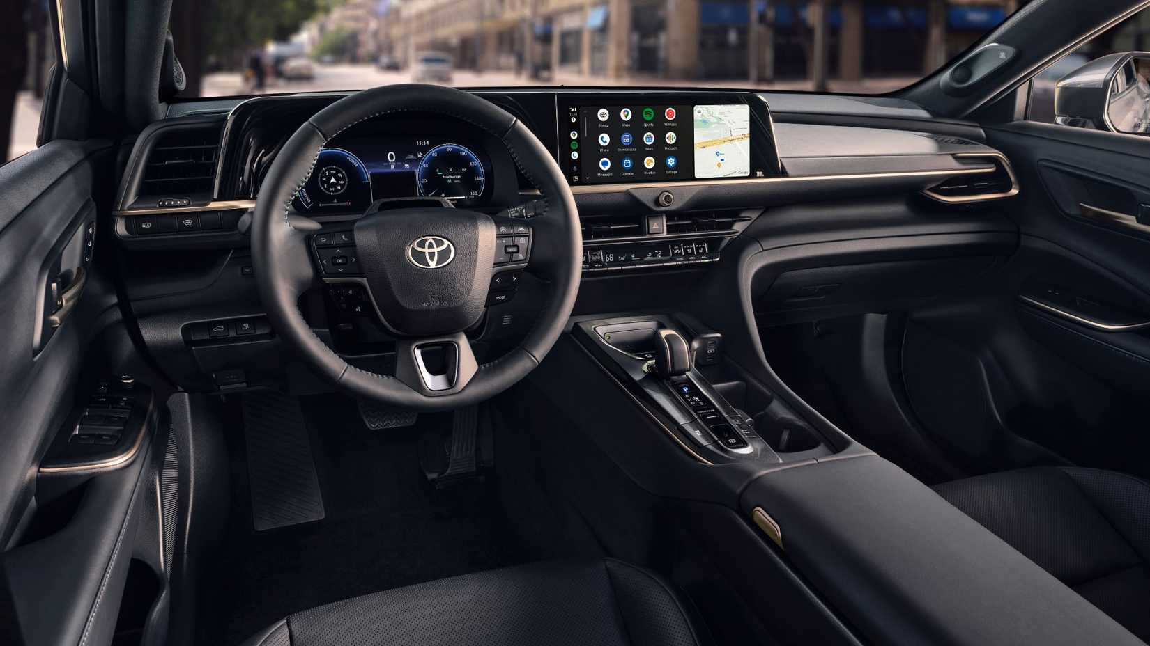 Shot inside the cabin of a 2026 Toyota Crown.