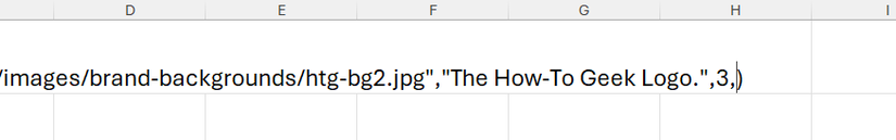 3 is typed for the third argument of the IMAGE function in Excel.