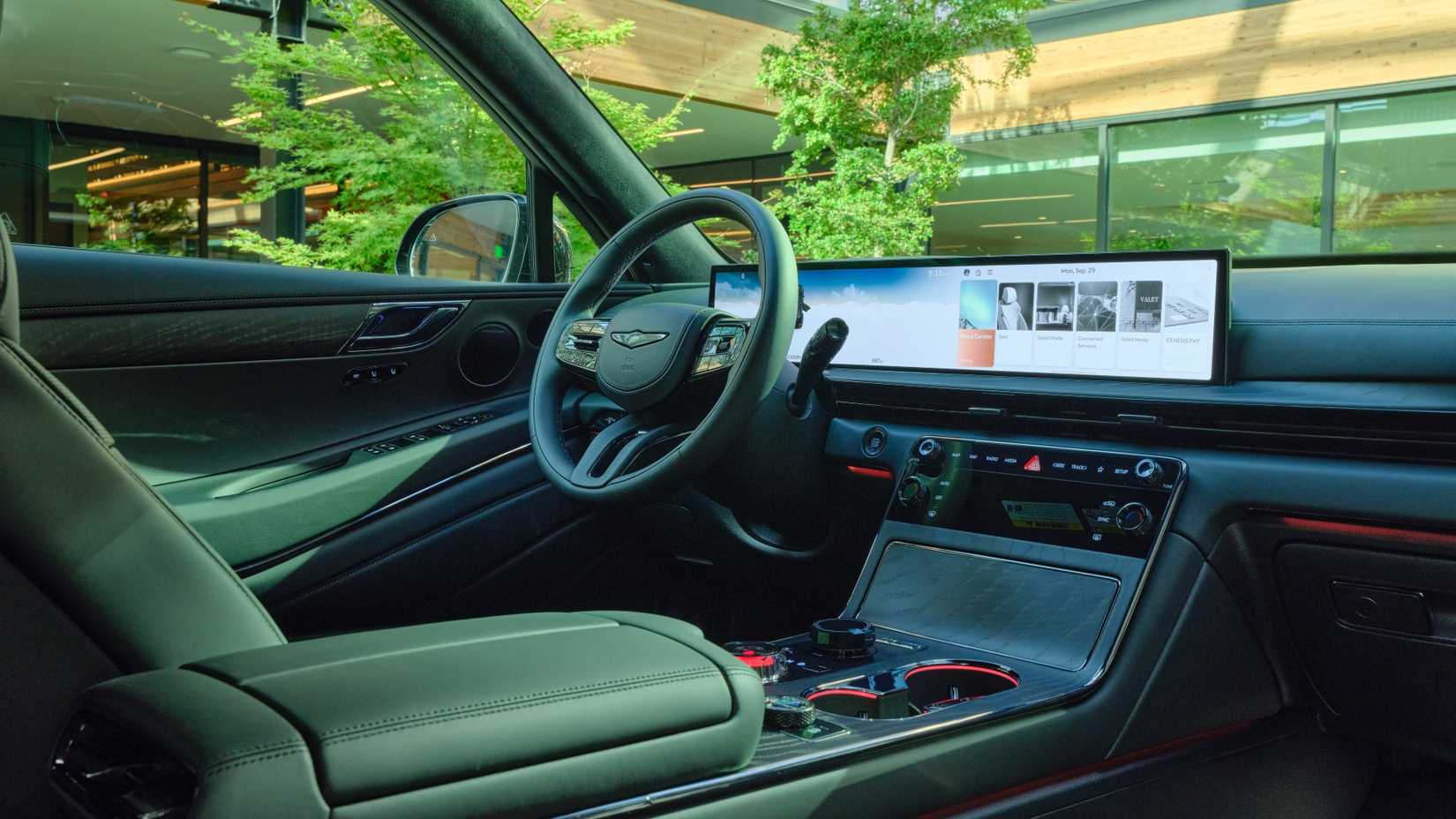 Toma interior del tablero de un Genesis GV80 2026 