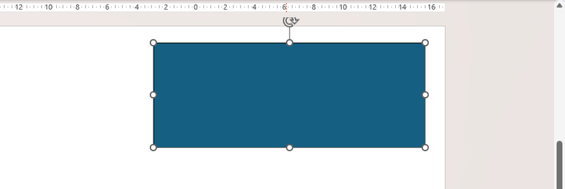 A blue rectange in a PowerPoint slide.