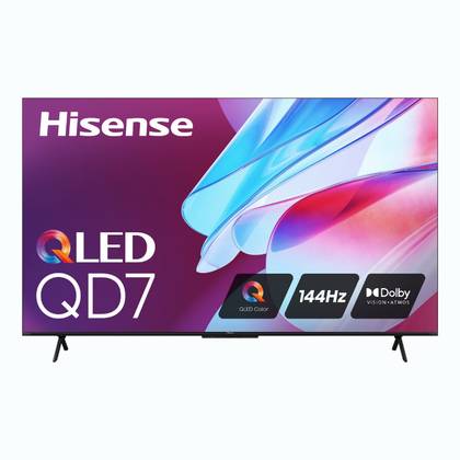 A Hisense TV on a white background