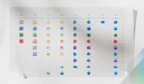 A timeline of Microsoft office apps, where creativity dies at the end and the logos change in a bad way