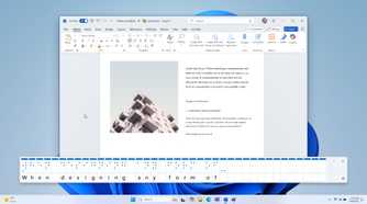 A user seeing the braile version of words on Windows 11