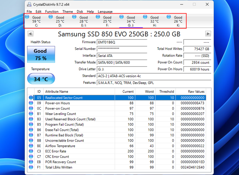 Todas as unidades estão saudáveis.