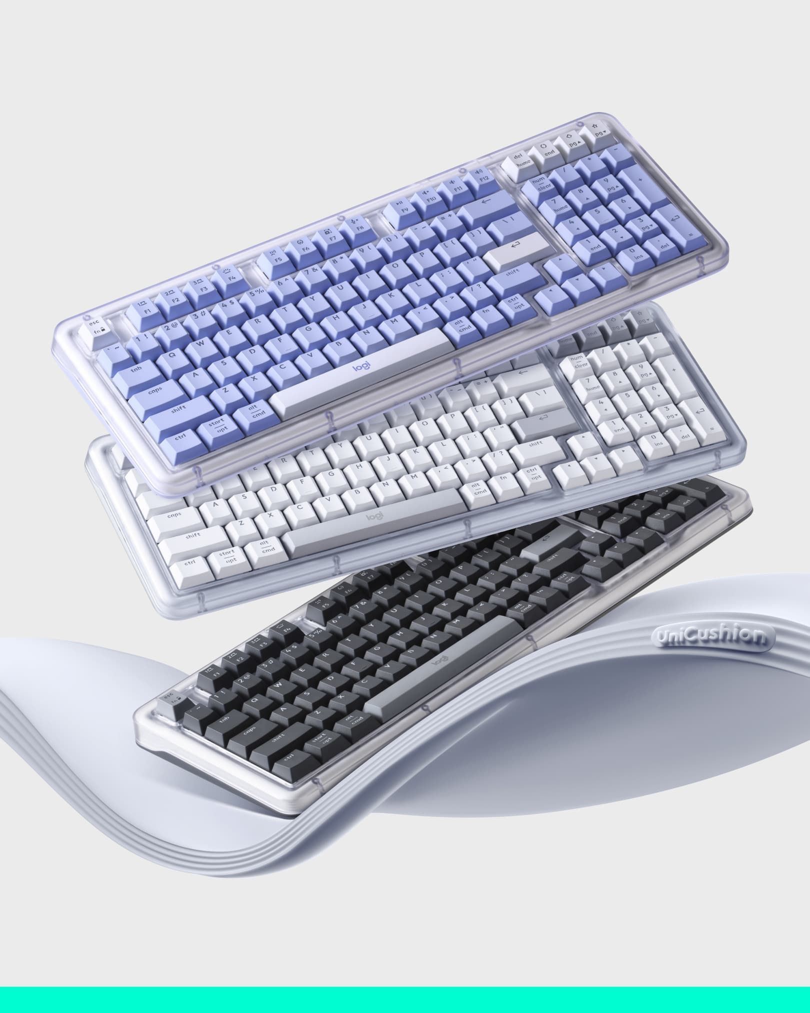 All three colors of the Alto Keys K98M one on top of the other