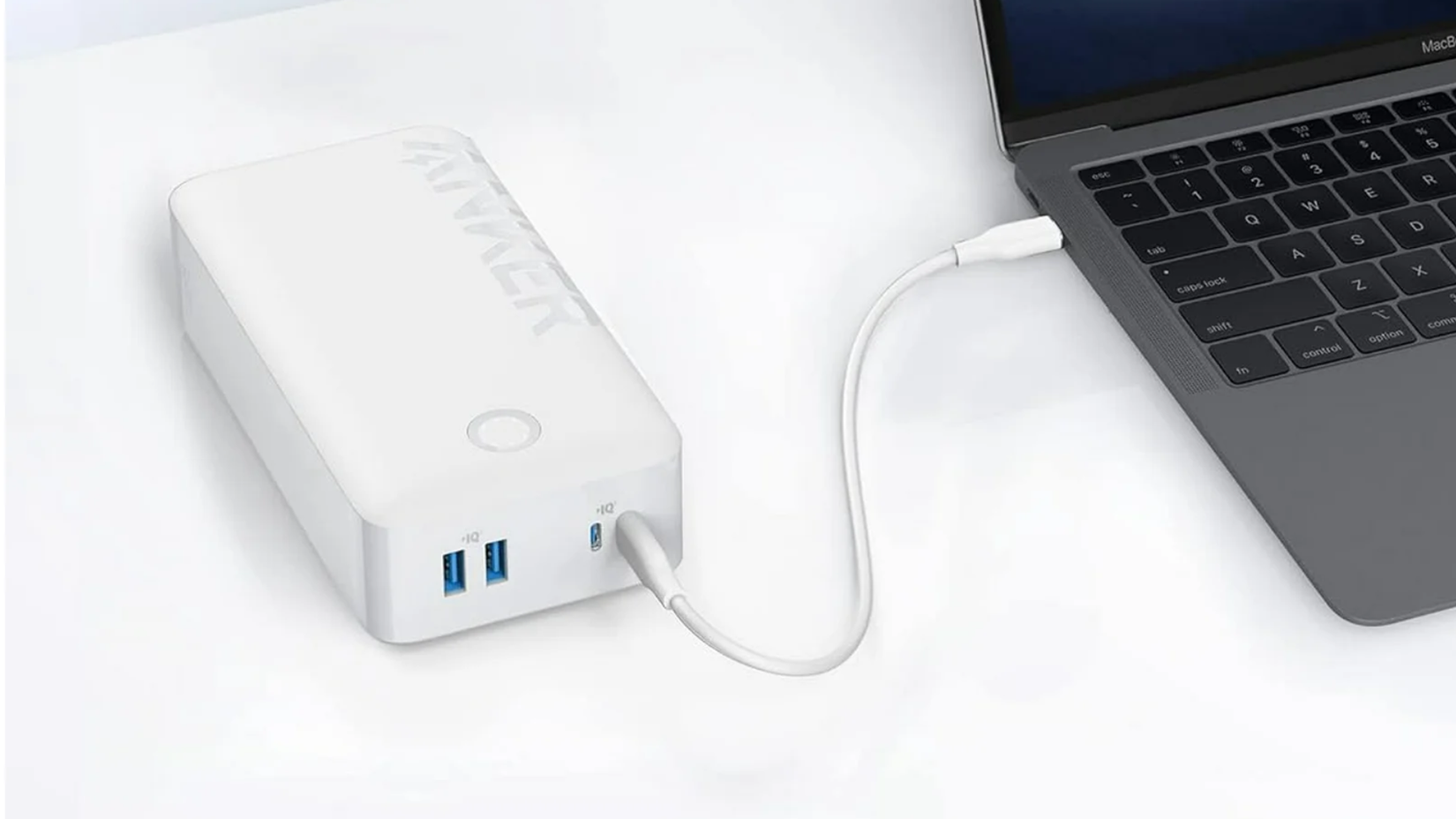 Anker PowerCore 40K powering a MacBook.