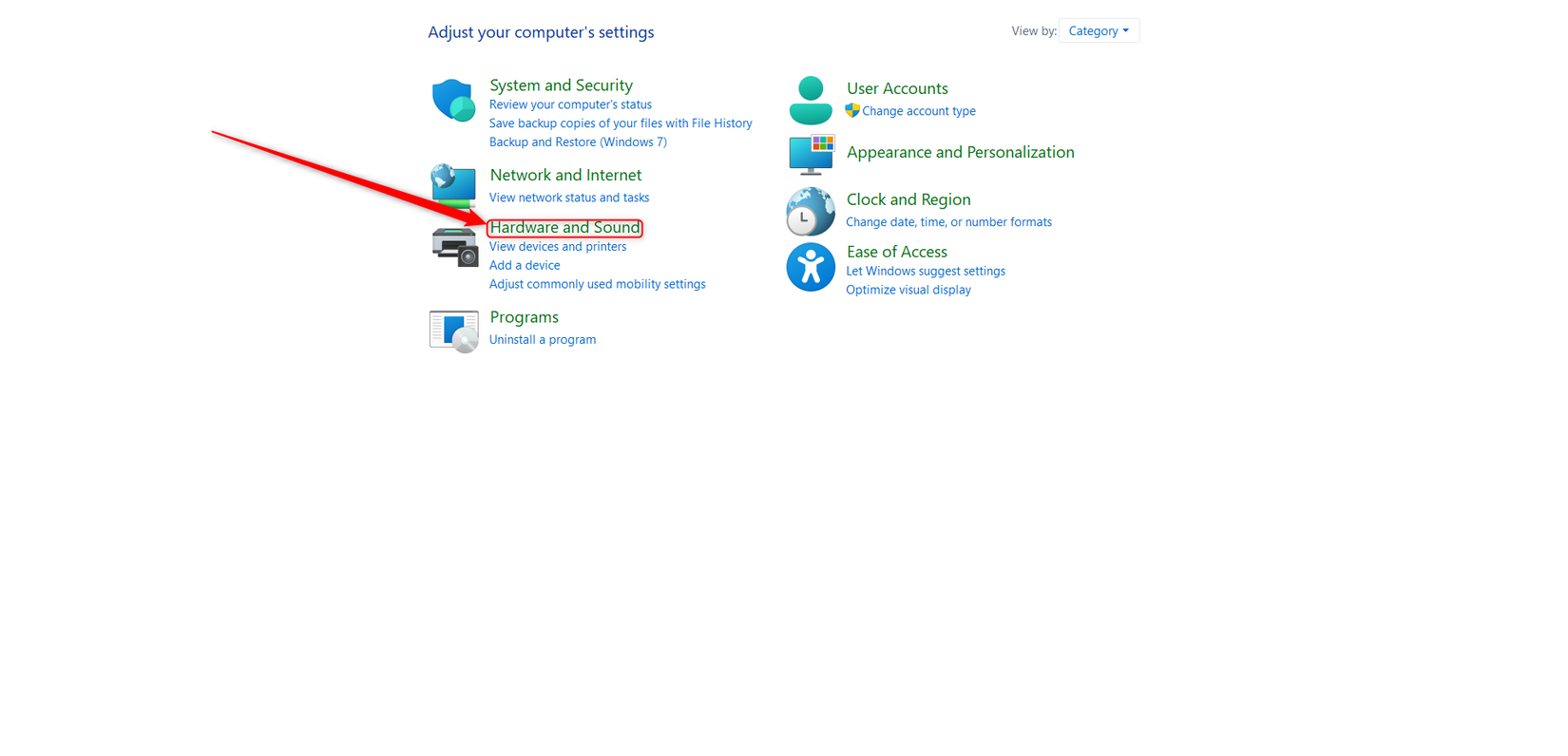 The Control Panel on Windows 11.