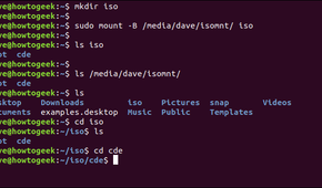 Creating a subdirectory in the Linux home directory and binding it to a mount point.