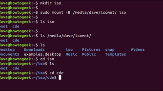 Creating a subdirectory in the Linux home directory and binding it to a mount point.