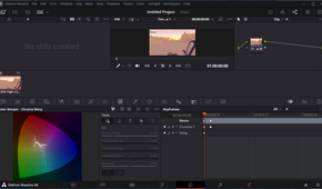 DaVinci Resolve's node system while color grading.