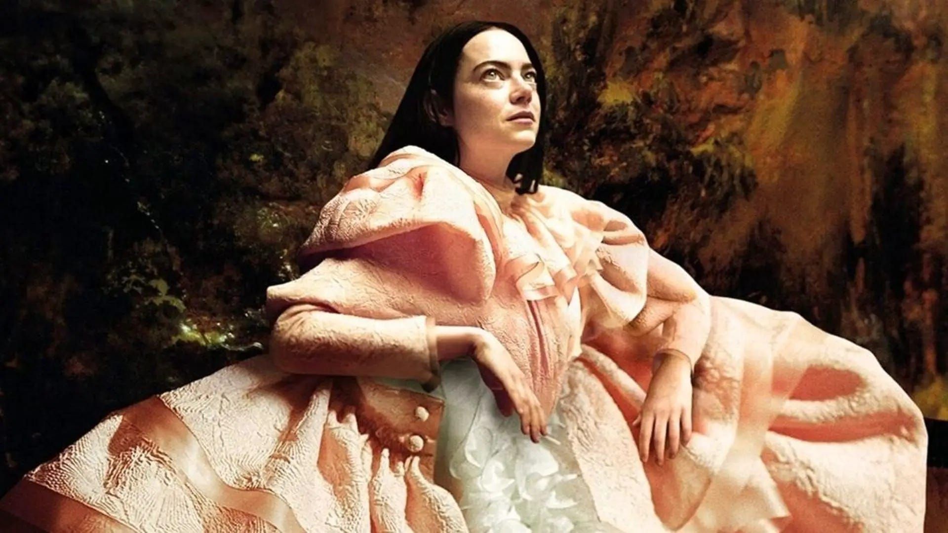 Emma Stone in a big dress for the film Poor Things