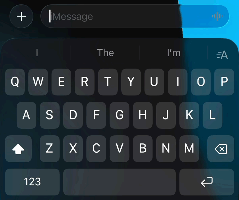 Example of swipe typing on iPhone-anim